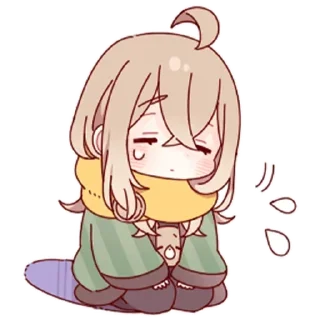 ❤️ emoji скромная тян @anime_stickerr Telegram sticker 12 of 33