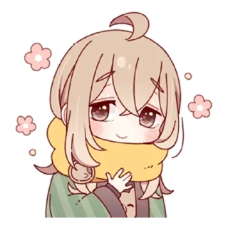 ❤️ emoji скромная тян @anime_stickerr Telegram sticker 11 of 33