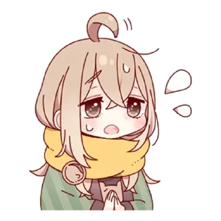 ❤️ emoji скромная тян @anime_stickerr Telegram sticker 14 of 33