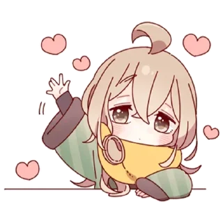 ❤️ emoji скромная тян @anime_stickerr Telegram sticker 1 of 33