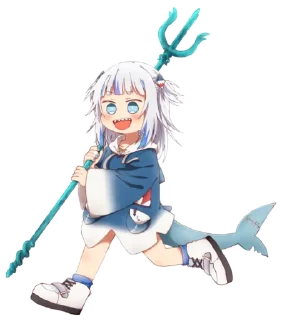 🏃‍♂️ emoji Gawr gura Telegram sticker 20 of 35