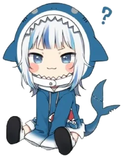 🤨 emoji Gawr gura Telegram sticker 21 of 35