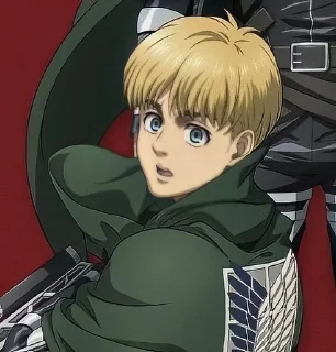 😧 emoji Armin Arlert / by: Ежевика Telegram sticker 24 of 45
