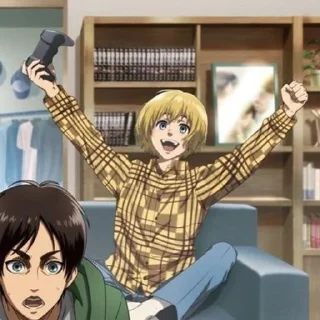 🥳 emoji Armin Arlert / by: Ежевика Telegram sticker 6 of 45