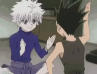 🤝 emoji gon x killua @whyiwasbornbastard Telegram sticker 12 of 14