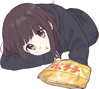 🍟 emoji Menhera-chan Animation 2 ENG :: @line_stickers Telegram sticker 6 of 48