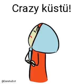 😒 emoji Crazy @Qonshubot Telegram sticker 13 of 31