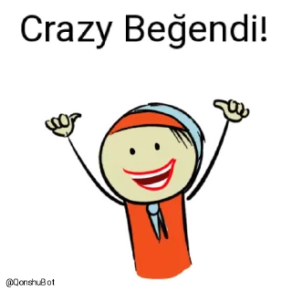 👍 emoji Crazy @Qonshubot Telegram sticker 20 of 31