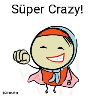 😎 emoji Crazy @Qonshubot Telegram sticker 6 of 31