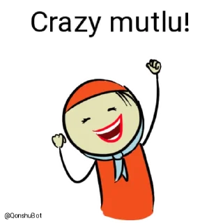 😄 emoji Crazy @Qonshubot Telegram sticker 12 of 31