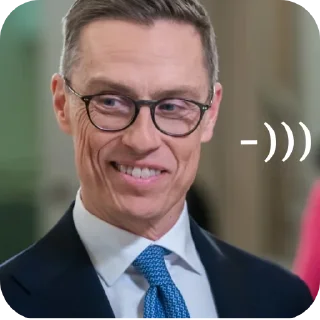 👔 emoji Александр Стубб🇫🇮 ➡️ @Ctikerubot Telegram sticker 24 of 92