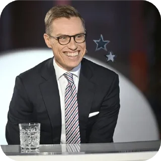 👔 emoji Александр Стубб🇫🇮 ➡️ @Ctikerubot Telegram sticker 15 of 92