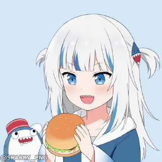 🍔 emoji @Sharky_png Gawr Gura Telegram sticker 23 of 69
