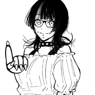 🤓 emoji ꒰ 🐍 ꒱ 𐋏᧐sɦi 𐌺irᥲrᥲ BW @jjk_stickersOG Telegram sticker 22 of 58