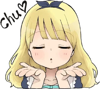 😚 emoji A little girl Sticker (Alice) ENG :: @line_stickers Telegram sticker 5 of 40