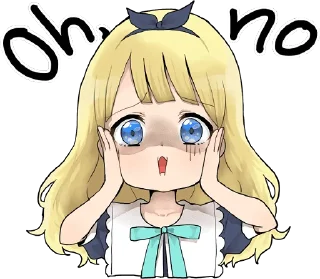 😱 emoji A little girl Sticker (Alice) ENG :: @line_stickers Telegram sticker 16 of 40
