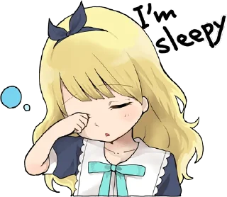 😪 emoji A little girl Sticker (Alice) ENG :: @line_stickers Telegram sticker 14 of 40