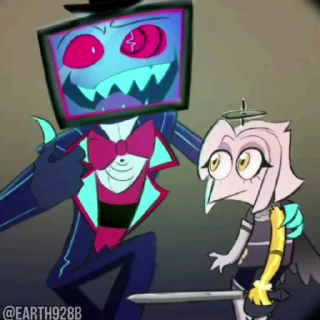 😎 emoji @EARTH928B ⌥ HAZBIN HOTEL ОТЕЛЬ ХАЗБИН СТИКЕРЫ ТГ Telegram sticker 17 of 50