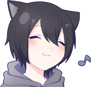 ☺️ emoji Black cat boy sticker • @punipuni_stickers Telegram sticker 3 of 24