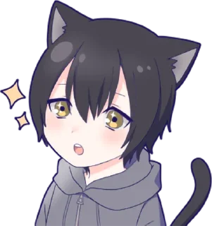 😮 emoji Black cat boy sticker • @punipuni_stickers Telegram sticker 8 of 24