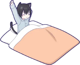 🌅 emoji Black cat boy sticker • @punipuni_stickers Telegram sticker 21 of 24
