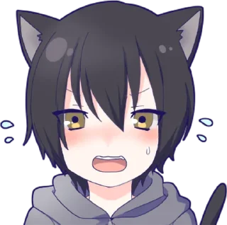 😳 emoji Black cat boy sticker • @punipuni_stickers Telegram sticker 5 of 24