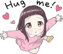 😍 emoji A little girl Sticker (Menhera-chan Style) ENG :: @line_stickers Telegram sticker 23 of 40