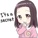 🤫 emoji A little girl Sticker (Menhera-chan Style) ENG :: @line_stickers Telegram sticker 14 of 40