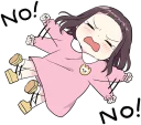 👎 emoji A little girl Sticker (Menhera-chan Style) ENG :: @line_stickers Telegram sticker 8 of 40