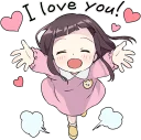 😍 emoji A little girl Sticker (Menhera-chan Style) ENG :: @line_stickers Telegram sticker 22 of 40