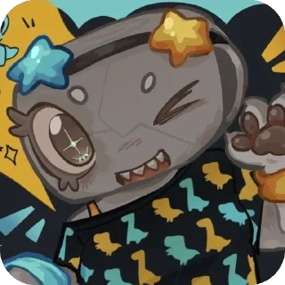 😜 emoji ˊˊShelly Fossilianˊˊ Telegram sticker 12 of 76