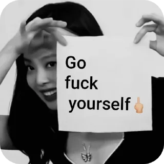 👎 emoji Black pink Telegram sticker 16 of 23