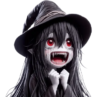 🥺 emoji Ведьмочка-тян @Nyasticks Telegram sticker 13 of 34