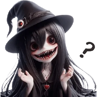 🤔 emoji Ведьмочка-тян @Nyasticks Telegram sticker 22 of 34