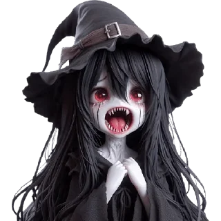 😭 emoji Ведьмочка-тян @Nyasticks Telegram sticker 17 of 34