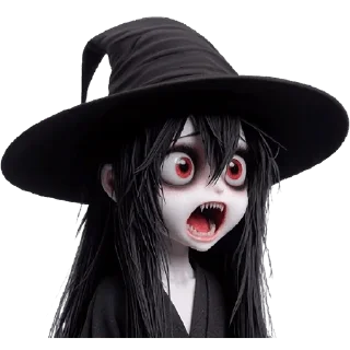 😱 emoji Ведьмочка-тян @Nyasticks Telegram sticker 11 of 34