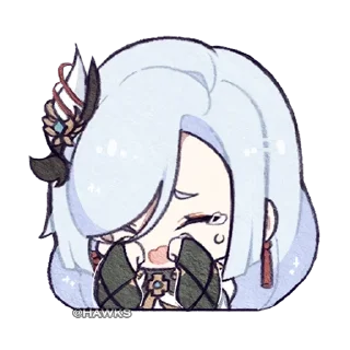 😭 emoji Шэнь Хэ 🤍 Telegram sticker 1 of 42