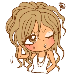 Sticker from 2000's gyaru  ♡  @ririmoji
  by Bisuko Ezaki (line)