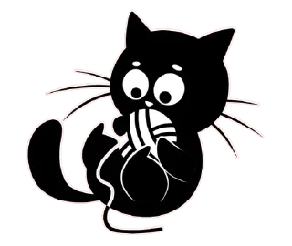 🧶 emoji Чёрный кот @TgSticker Telegram sticker 14 of 20