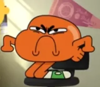 😤 emoji Дарвин Уоттерсон 🧡 Telegram sticker 24 of 99