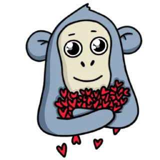 ❤️ emoji Обезьянка Mono Telegram sticker 9 of 33