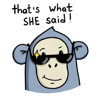 😎 emoji Обезьянка Mono Telegram sticker 17 of 33