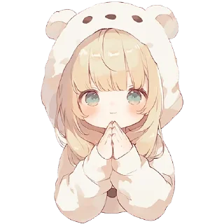 🙏 emoji Повседневная медведица @Nyasticks Telegram sticker 6 of 26