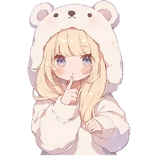 🤫 emoji Повседневная медведица @Nyasticks Telegram sticker 19 of 26