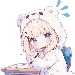 🖊 emoji Повседневная медведица @Nyasticks Telegram sticker 22 of 26