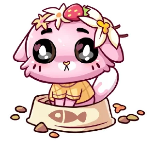 😐 emoji @TgSticker Клубничная Ванилька без текста Telegram sticker 13 of 49