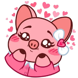 🥰 emoji Все стикеры в @Pig_and_friends  "Pig Valera" (@Mari_Deinos ) Telegram sticker 22 of 120