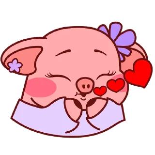 😘 emoji Все стикеры в @Pig_and_friends  "Pig Valera" (@Mari_Deinos ) Telegram sticker 24 of 120