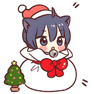 🎁 emoji Чёрный зимний кот @Nyasticks Telegram sticker 5 of 41