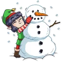 ☃ emoji Santa's Little Helper Telegram sticker 24 of 26
